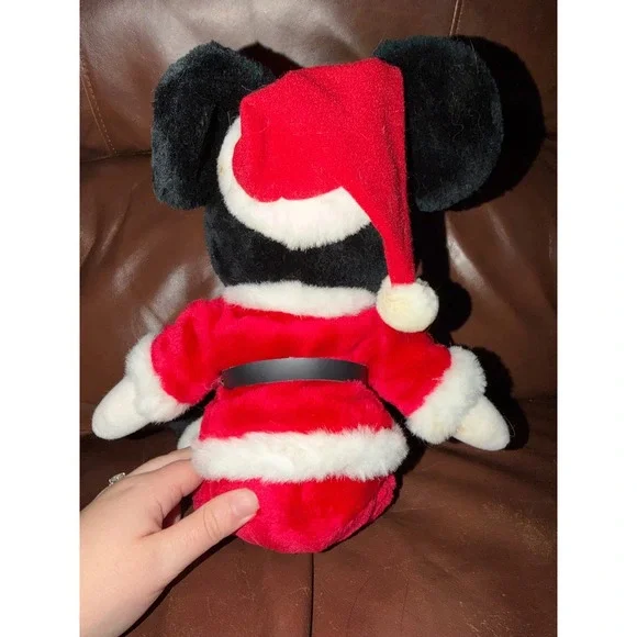 Vintage Disney Mickey Mouse Santa Claus Christmas Plush Disneyland Red Suit - Picture 4 of 6
